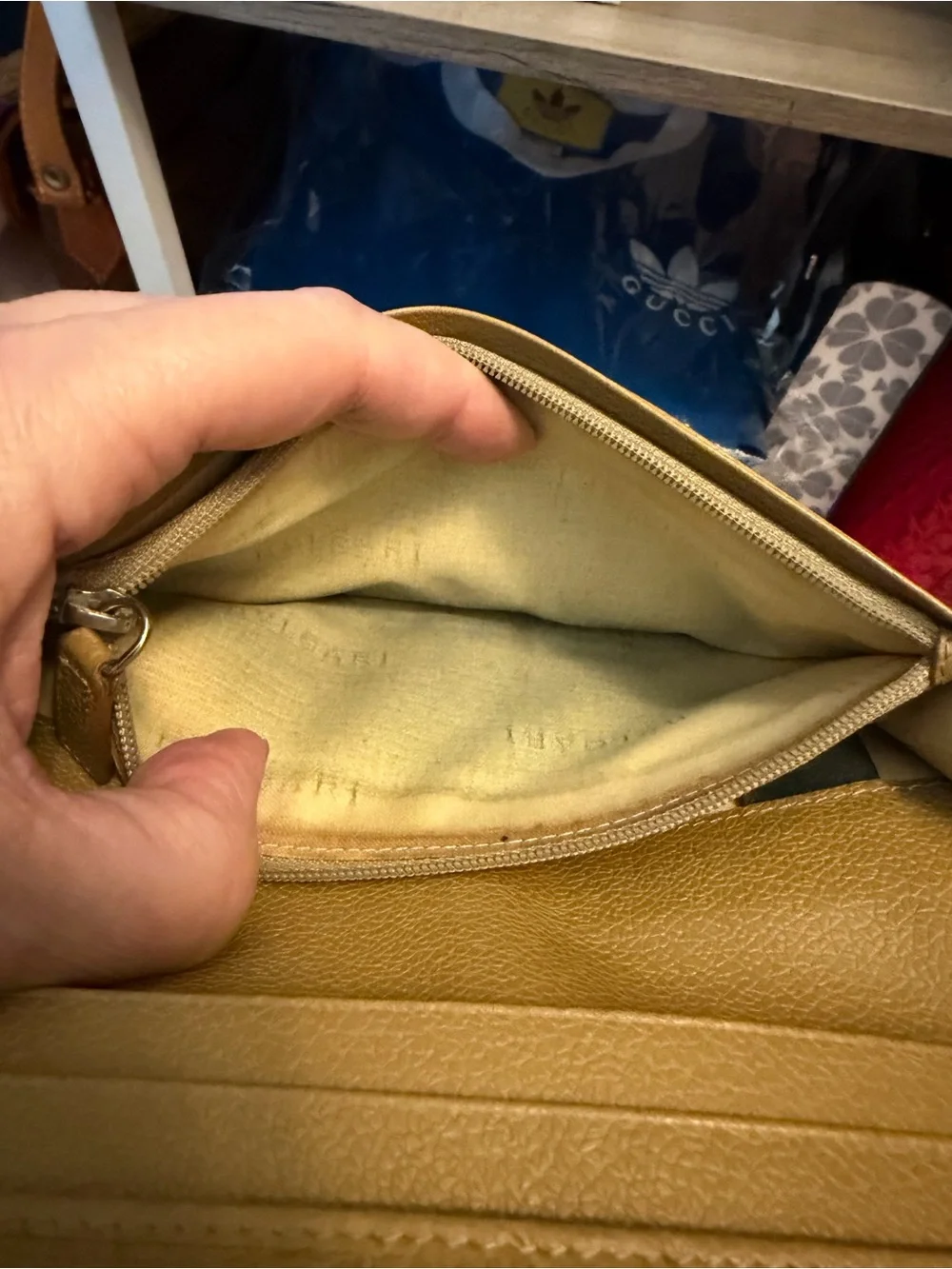 Bulgari Cream Textured Home Accent Wallet Organizer